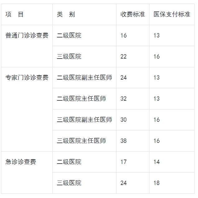 关于调整本市门急诊诊查费基本医疗保险支付标准的通知