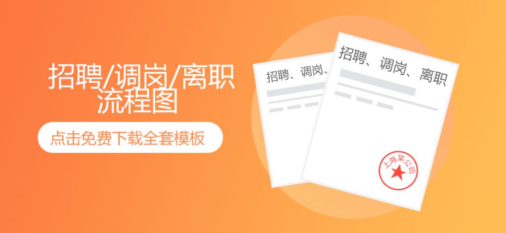 企业人员招聘、调岗、离职流程图免费下载