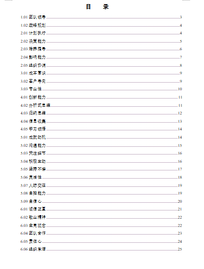 最前沿的二十七项能力素质模型和能力素质词典免费下载