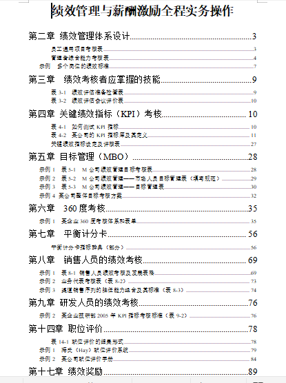 HR教材：绩效管理与薪酬激励全程实务操作（复制即用）免费下载