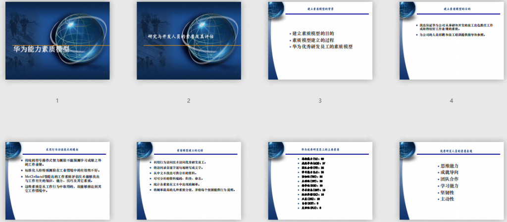 华为：胜任能力素质模型免费下载