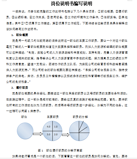 岗位说明书编写规范免费下载