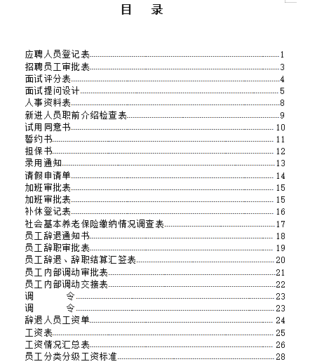 人事档案各类表格模板免费下载