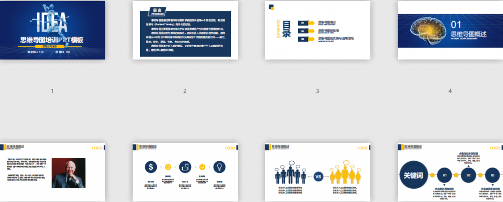020思维导图培训PPT模板免费下载"