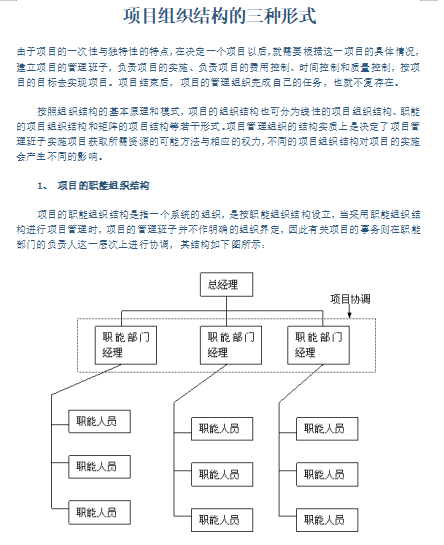 项目组织结构的三种形式免费下载