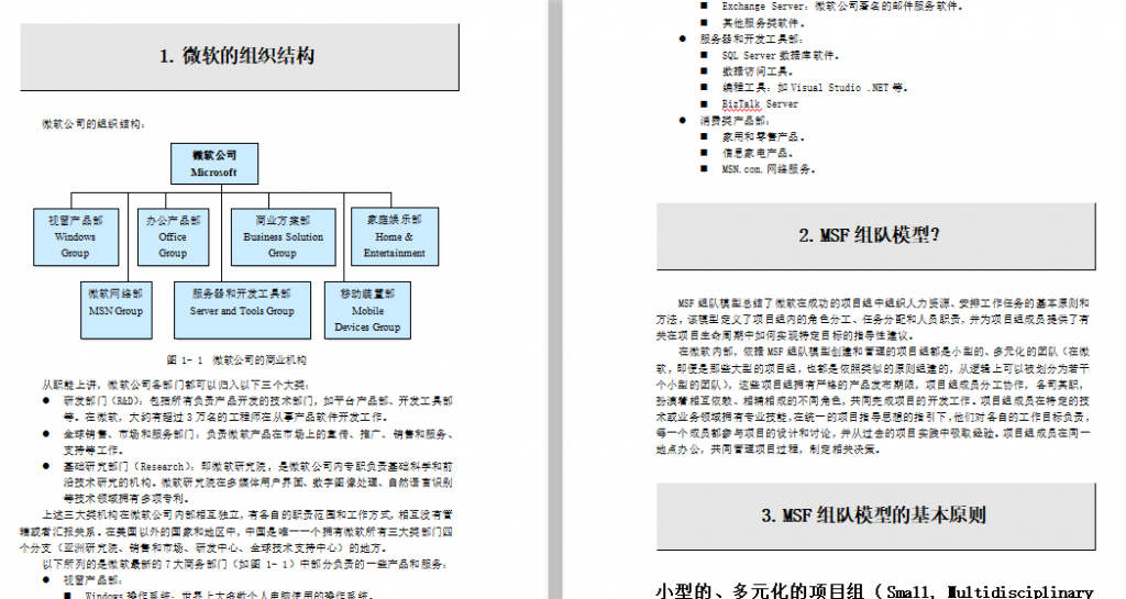 微软企业的组织结构免费下载