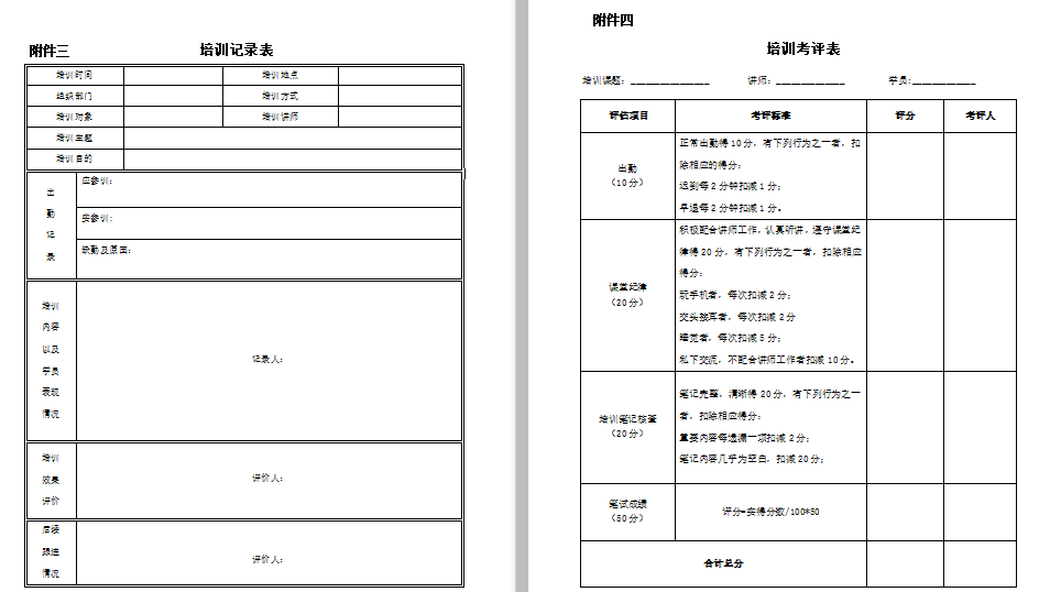 企业培训效果评估管理制度免费下载