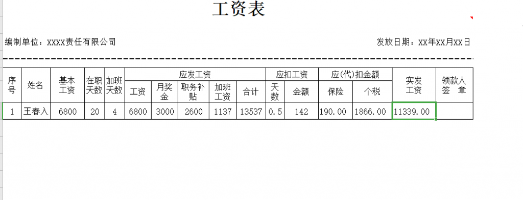 正规工资条格式，您写对了吗？