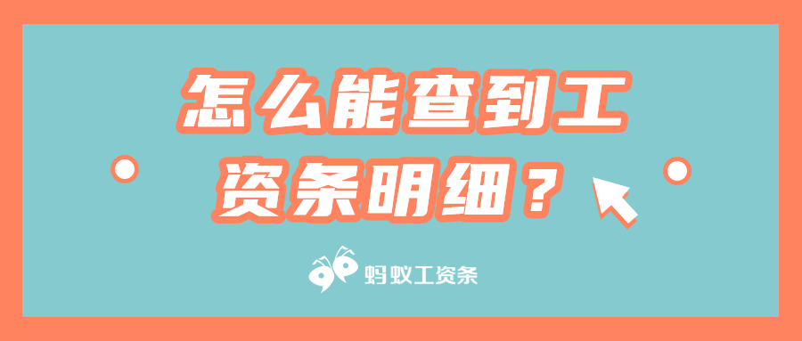 蚂蚁工资条：怎么能查到工资条明细？