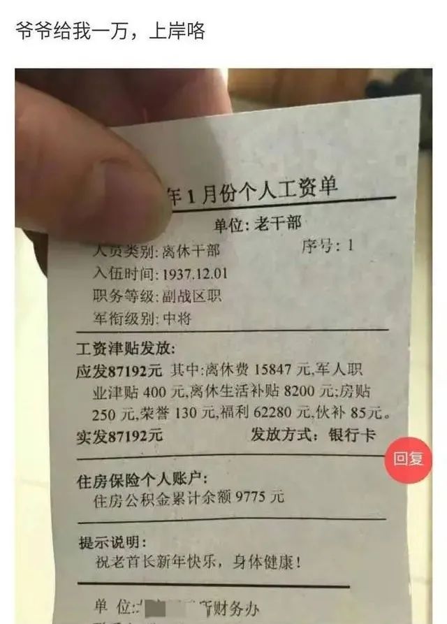 蚂蚁工资条：养老金多高才算高？这位退休老人的工资条让人大开眼界