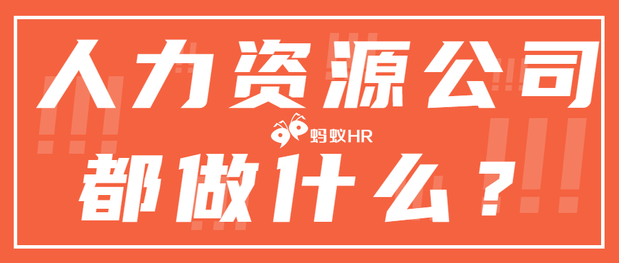 蚂蚁HR：人力资源公司都做什么？