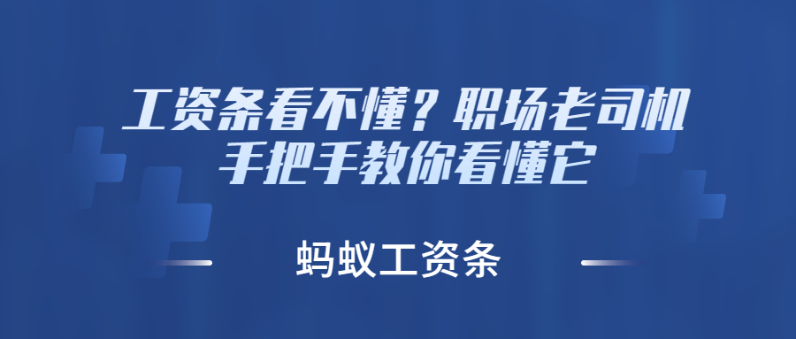 蚂蚁工资条：【工资条看不懂？职场老司机手把手教你看懂它】